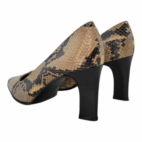 Lauren Ralph Lauren Snake Embossed Leather Pumps Women's Sz 7b - Picture 8 of 11